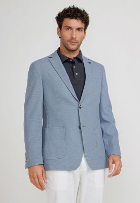 Chaqueta Hombre Tejida Basic Azul Melange