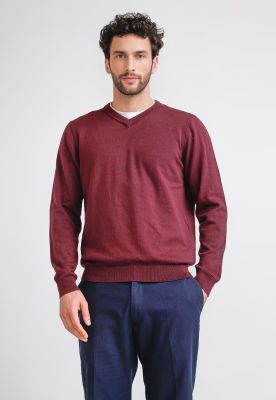 Sweater Hombre Cuello V Parrot Burdeo