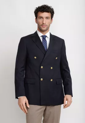 Chaqueta Hombre Formal Cruzada 100% Lana Classic Azul Marino