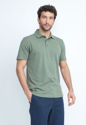 Polera Polo Lino Algodón Morrís Verde
