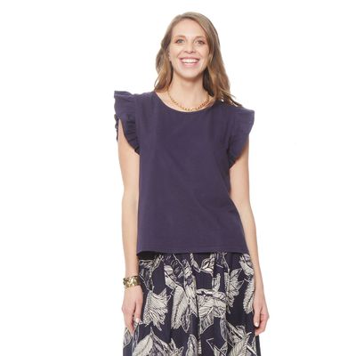 Imagen 1 del producto Polera  Sin Manga  Con Volante En Sisa Y Esocte Redondo