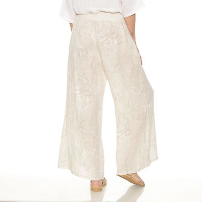 Imagen 2 del producto Pantalon Wide Leg Lino Estampado Tiro Alto Pretina Elasticada