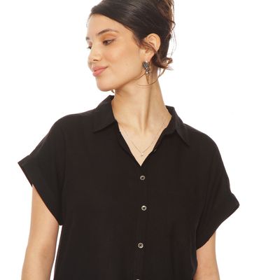 Imagen 2 del producto Blusa Manga Corta Abotonada En Delantero Y Bolsillo