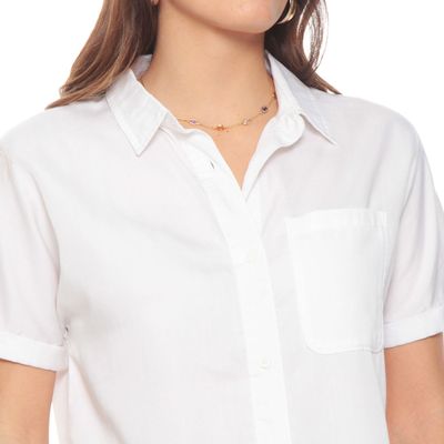 Imagen 2 del producto Blusa Manga Corta Lyocell Abotonada En Delantero Y Bolsillo