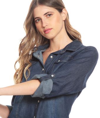 Imagen 2 del producto Blusa Manga Larga Ajustable Demim Con Bolsillos Y Tapeta