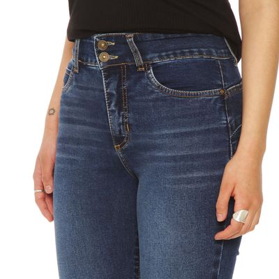 Imagen 2 del producto Jeans Recto Tiro Alto Pretina 2 Botones Push Up