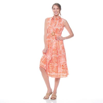 Imagen 2 del producto Vestido Sin Manga Estampado Con Cinturon Abotonado En Delantero