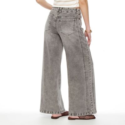 Imagen 2 del producto Jeans Wide Leg Tiro Alto Costadillos  Pretina Basica 1 Boton