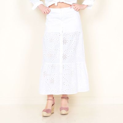 Falda Con Pretina Elasticada Schiffli