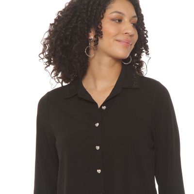 Imagen 2 del producto Blusa Manga Larga Abotonada En Delantero Con Aplicacion En Cuello