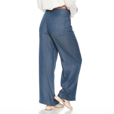 Imagen 2 del producto Pantalon Lyocell Wide Leg Tiro Alto Pretina Basica 1 Boton