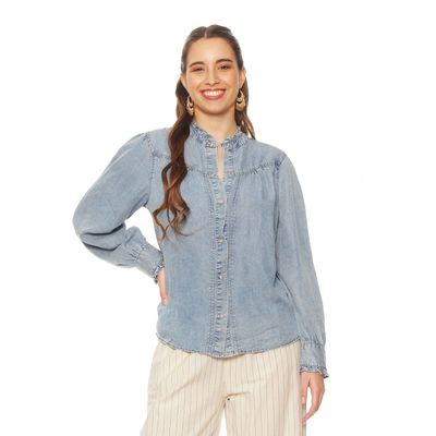 Imagen 1 del producto Blusa Manga  Larga  Lyocell Abotonada En Delantero