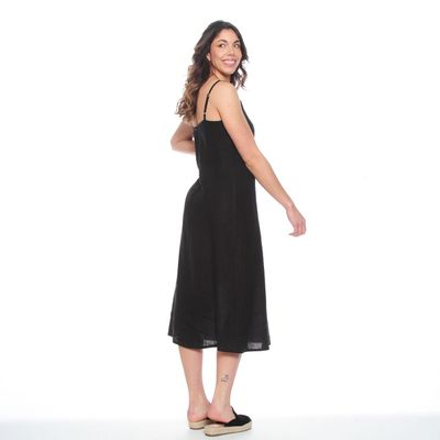 Imagen 2 del producto Vestido Sin Manga Tirantes Ajustables Lino Escote V