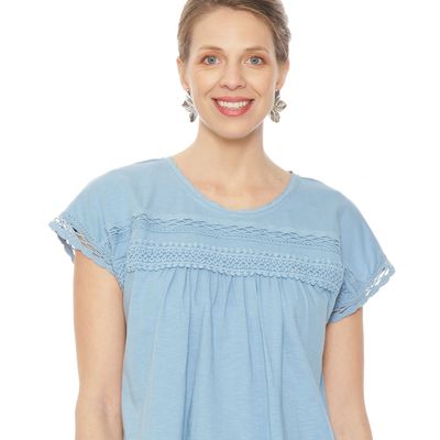 Imagen 2 del producto Polera Manga Corta Solida Con Aplicacion En Delantero Escote Redondo