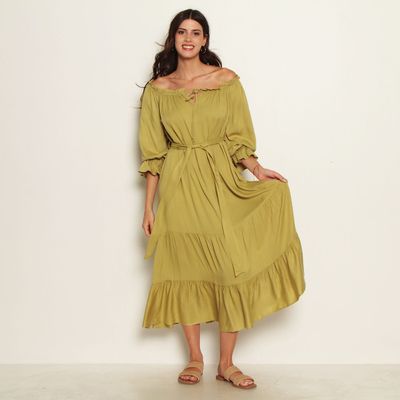 Imagen 2 del producto Vestido Manga Larga Con Lazo En La Cintura