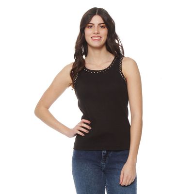 Polera Sin Manga Escote Redondo