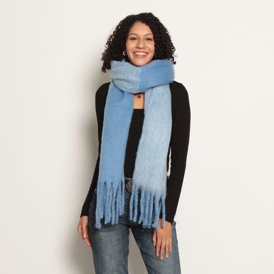 Imagen 2 del producto Bufanda Bicolor Con Flecos