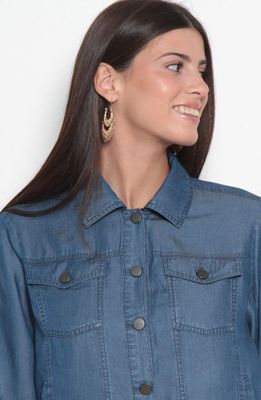 Imagen 2 del producto Chaqueta Manga Larga Tencel Abotonada En Delantero Y Bolsillos