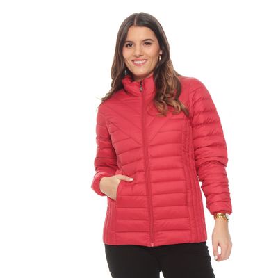 Parka Manga Larga Solida Con Cierre En Delantero