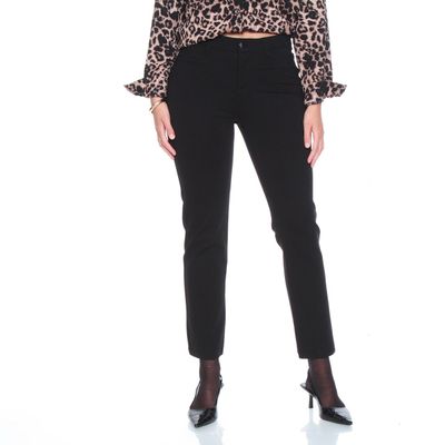 Ponte Recto Tiro Alto Pretina Basica Un Boton Bolsillos Falsos