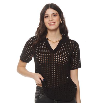 Imagen 2 del producto Polera Manga Corta  Tejida Escote V