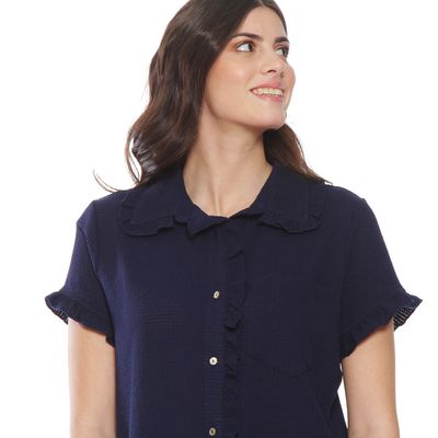 Imagen 2 del producto Blusa Manga Corta Abotonada En Delantero Con Bolsillo