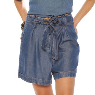 Imagen 2 del producto Short Tencel Tiro Alto Pretina   Media Con Lazo