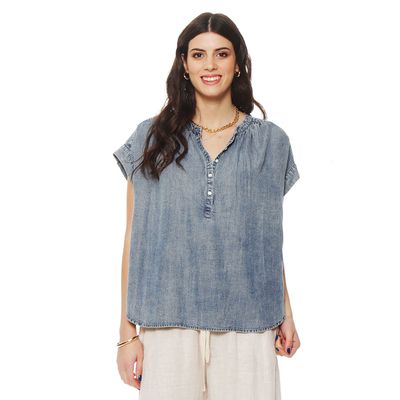 Imagen 1 del producto Blusa Manga Corta Lyocell Abotonada En Delantero