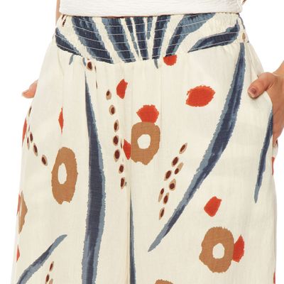 Imagen 2 del producto Pantalon Wide Leg Estampado Tiro Alto    Pretina Elasticada