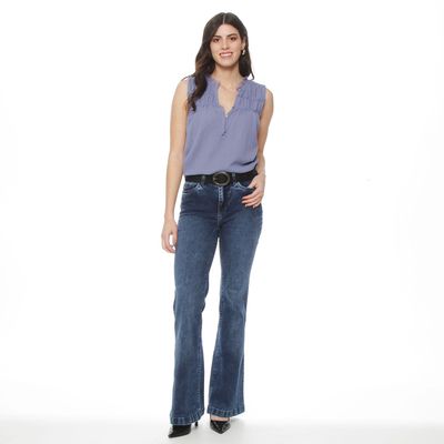 Imagen 2 del producto Blusa Sin Manga  Solido Escote Con Botones