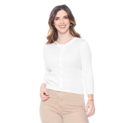 Chaleco Manga 3/4 Abotonado En El Delantero