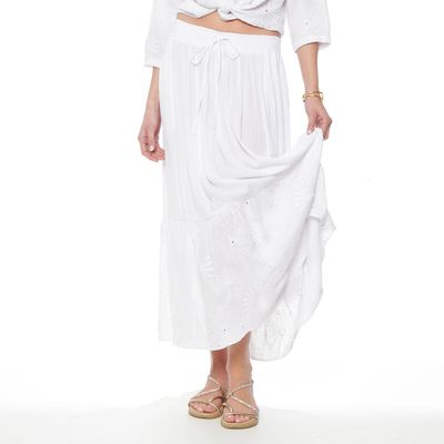 Imagen 1 del producto Falda Con Brodery En Faldon Y Cintura Elasticada