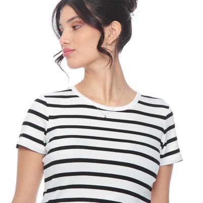 Imagen 2 del producto Polera Manga Corta Listada Escote Redondo