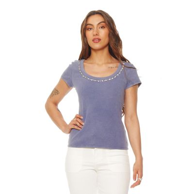 Polera Manga Corta Escote   Redondo