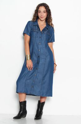 Imagen 1 del producto Vestido Manga Corta Tencel Abotonada En Delantero Y Bolsilllos