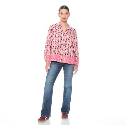 Imagen 2 del producto Blusa Manga Larga Estampada Abotonada En  Delantero