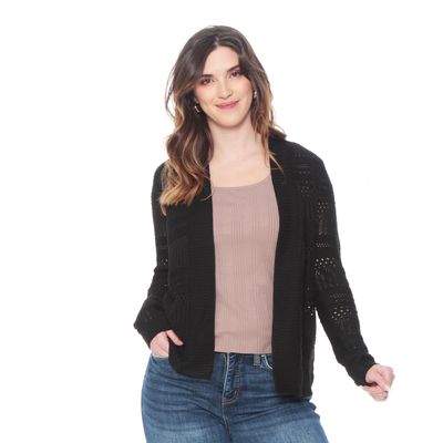 Chaleco Manga Larga Estilo Crochet