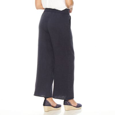 Imagen 2 del producto Pantalon Cargo Wide Leg Solido Tiro Altopretina Media  Elasticada