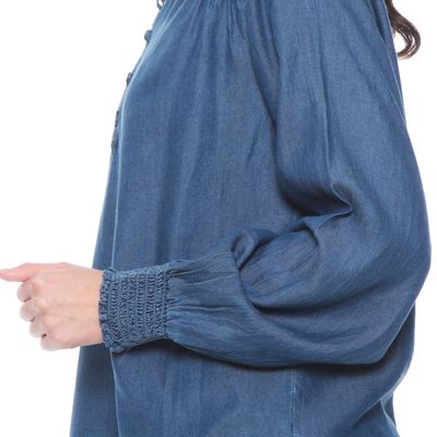 Imagen 2 del producto Blusa Manga Larga Tencel Cuello Mao Con Aplicacion En Hombros