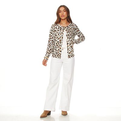 Imagen 2 del producto Chaleco Manga Larga Animal Print Abotonado En Delantero