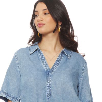 Imagen 2 del producto Blusa Manga  Corta Lyocell Escote V