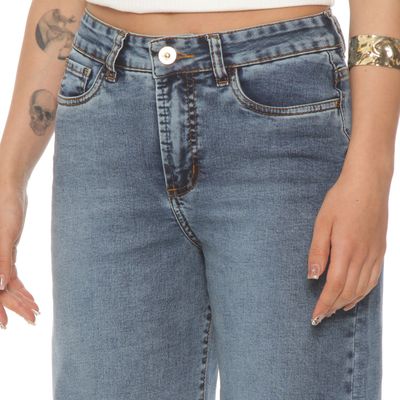 Imagen 2 del producto Jeans Crop Wide Leg Tiro Alto Pretina Basica 1 Boton