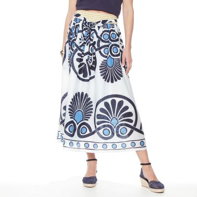 Imagen 2 del producto Falda  Larga Estampada Con Lazo En  Cintura