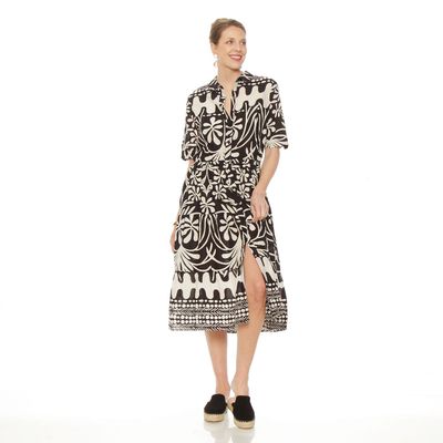 Imagen 2 del producto Vestido Manga Corta Estampado Abotonado En El Delantero