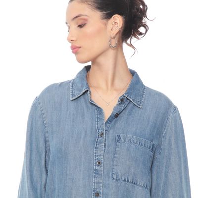 Imagen 2 del producto Blusa Manga Larga Lino Lyocell Abotonada En Delantero