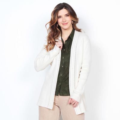 Chaleco Manga Larga  Con Detalle En Solapa