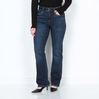 Jeans Tiro Alto 1 Boton Pretina Basica Recto