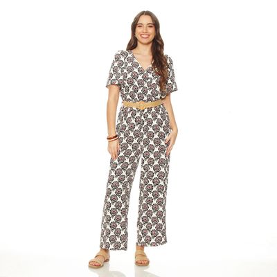 Enterito Sin Manga Estampado Con Cinturon