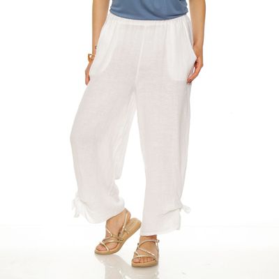 Pantalon Lino Basta Con  Amarras Pretina Elasticada
