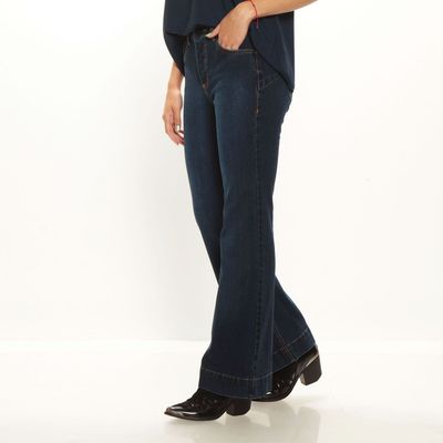 Imagen 2 del producto Jeans Flare Tiro Alto Pretina Basica 1 Boton